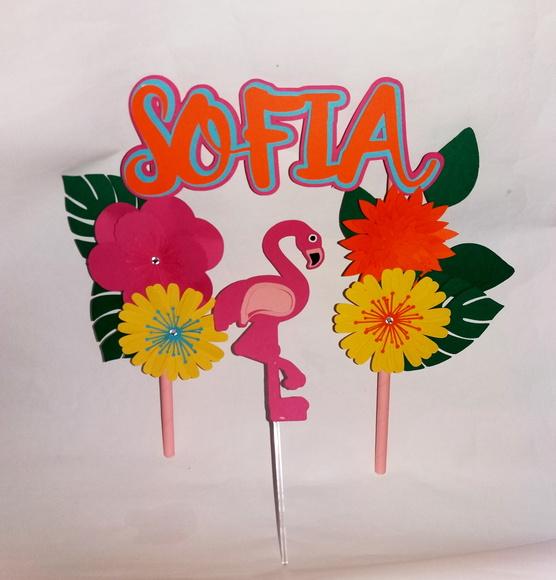 Cake Toper - Flamingo ( topo de bolo)