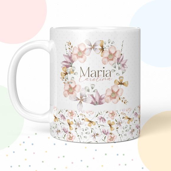 Caneca de Polímero Floral Baby
