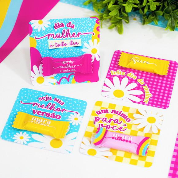 Card com Bala Dia da Mulher