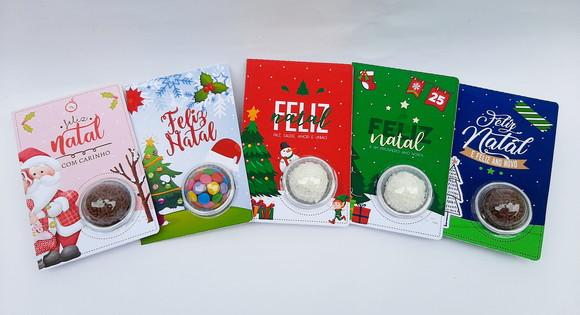 Cartão de Natal com Blister para 1 Docinho