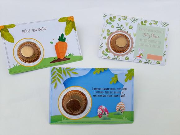Cartão de Páscoa com Blister para 1 Docinho