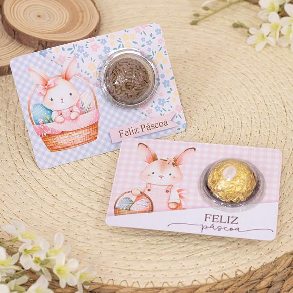 Cartão de Páscoa com Blister para 1 Docinho