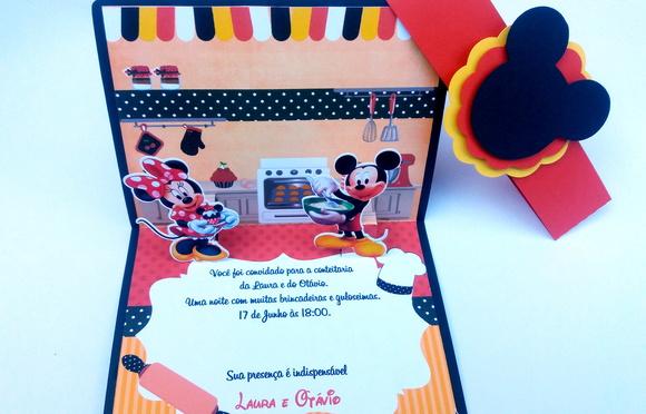 Convite Mickey e Minnie confeiteiros