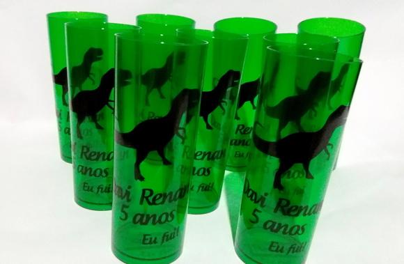 Copo long drink dinossauro