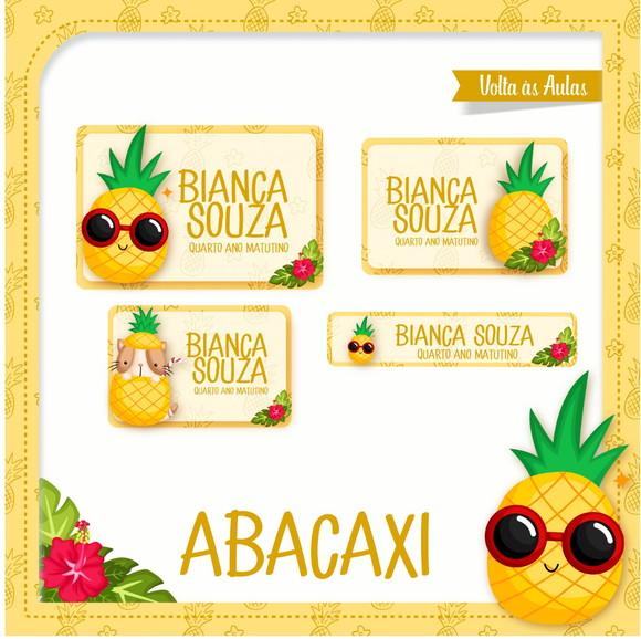 Etiqueta escolar abacaxi