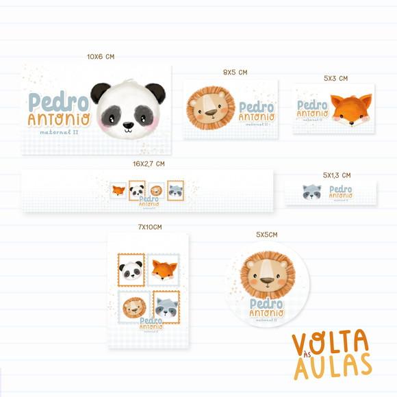 Etiqueta Escolar Animais Fofos