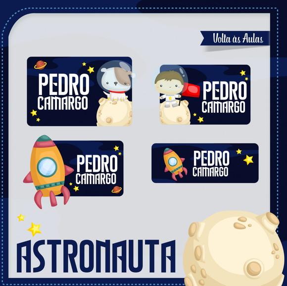 Etiqueta escolar Astronauta