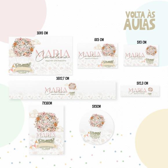 Etiqueta Escolar Balão Menina