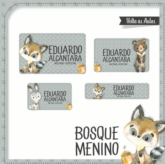 Etiqueta escolar Bosque menino