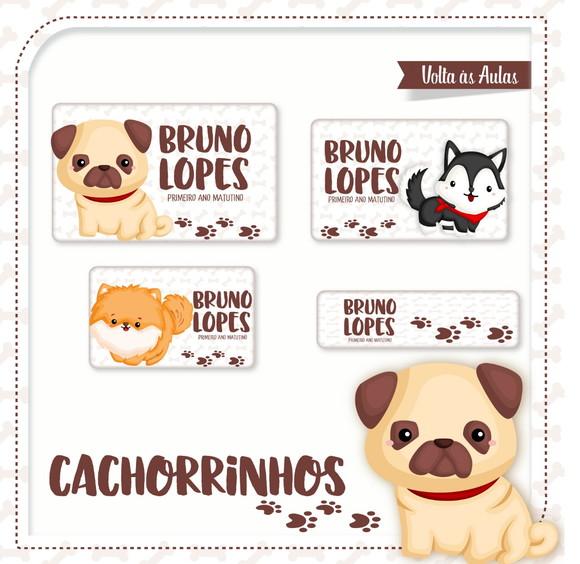 Etiqueta escolar Cachorrinhos