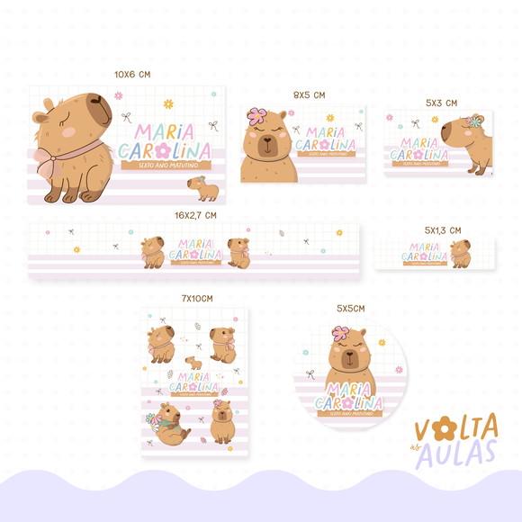 Etiqueta Escolar Capivara