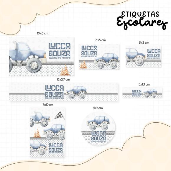 Etiqueta Escolar Carrinhos