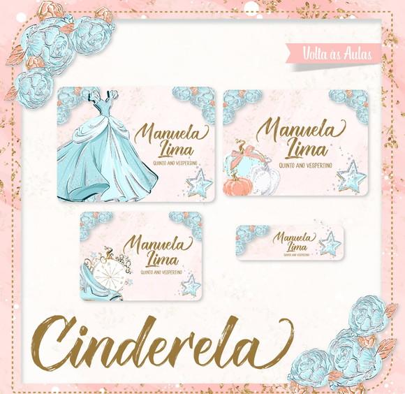 Etiqueta escolar Cinderela