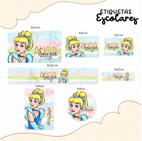 Etiqueta escolar Cinderela 2