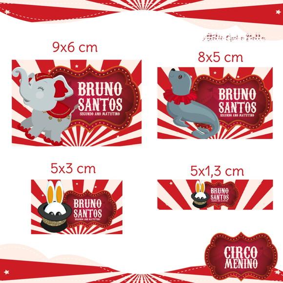 Etiqueta escolar Circo menino