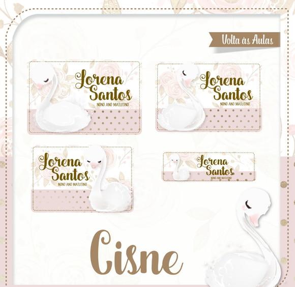 Etiqueta escolar Cisne