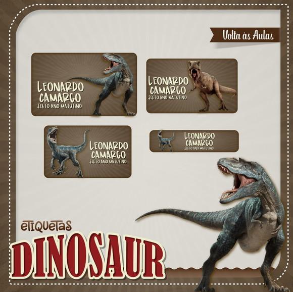 Etiqueta escolar Dinossauro