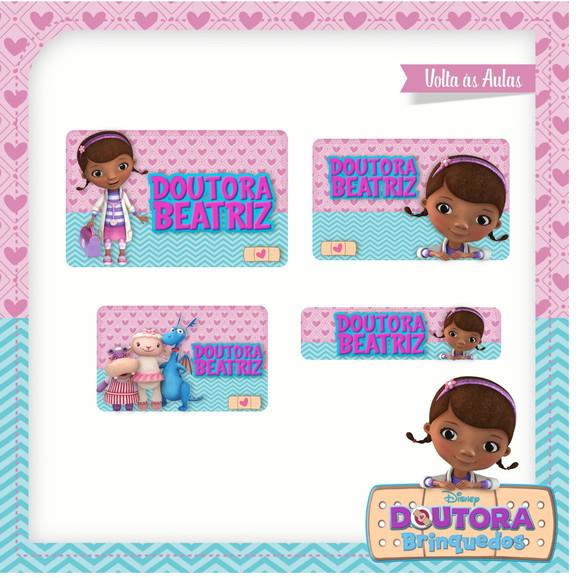 Etiqueta escolar Dra brinquedos