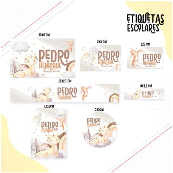 Etiqueta Escolar Dragões Baby