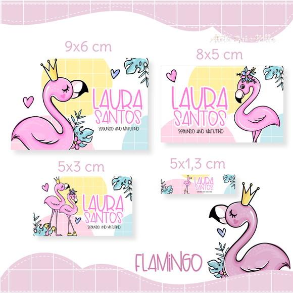 Etiqueta escolar Flamingo