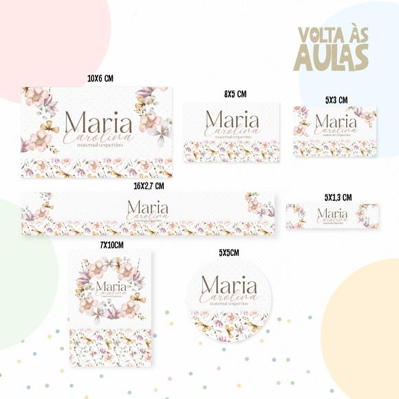 Etiqueta Escolar Floral Baby