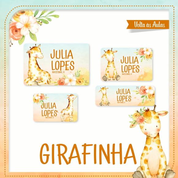 Etiqueta escolar Girafinha