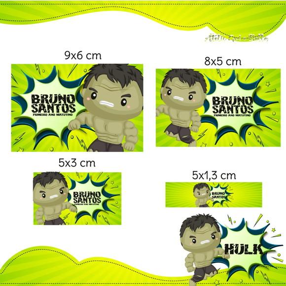 Etiqueta escolar Hulk