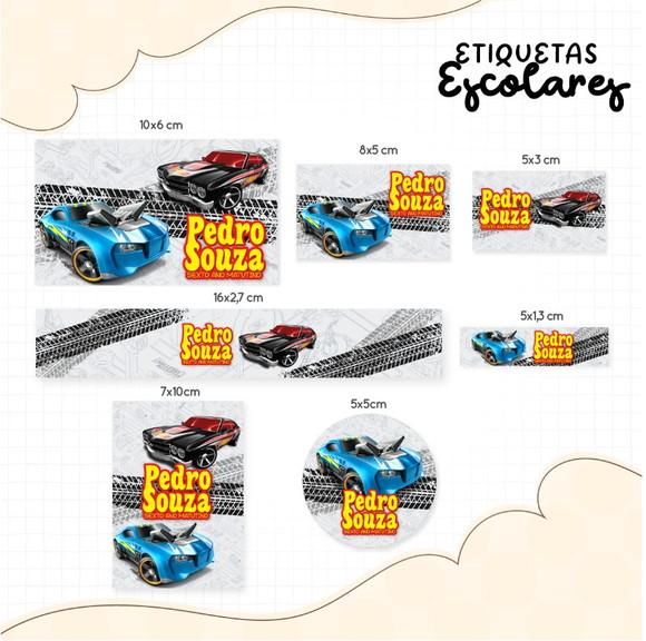 Etiqueta escolar Hot Wheels 2