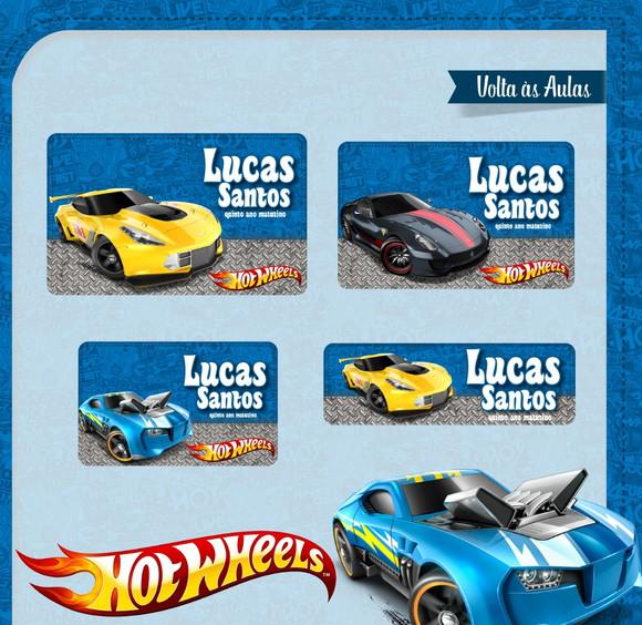 Etiqueta escolar Hot Wheels