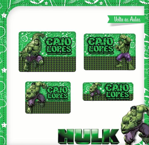 Etiqueta escolar Hulk