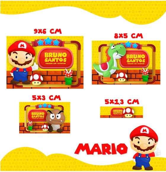 Etiqueta escolar Mario Bros