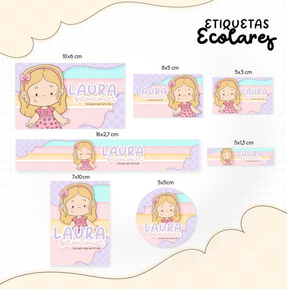 Etiqueta Escolar Menina Loira