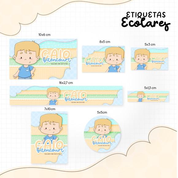 Etiqueta Escolar Menino Loiro