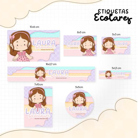 Etiqueta Escolar Menina Morena