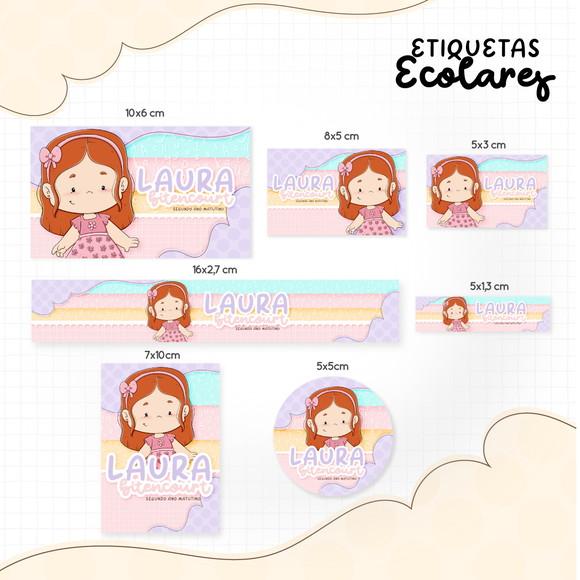 Etiqueta Escolar Menina Ruiva