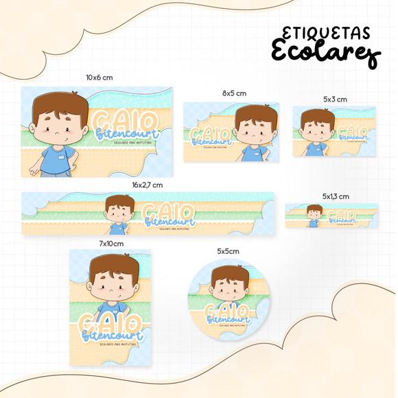 Etiqueta Escolar Menino Moreno