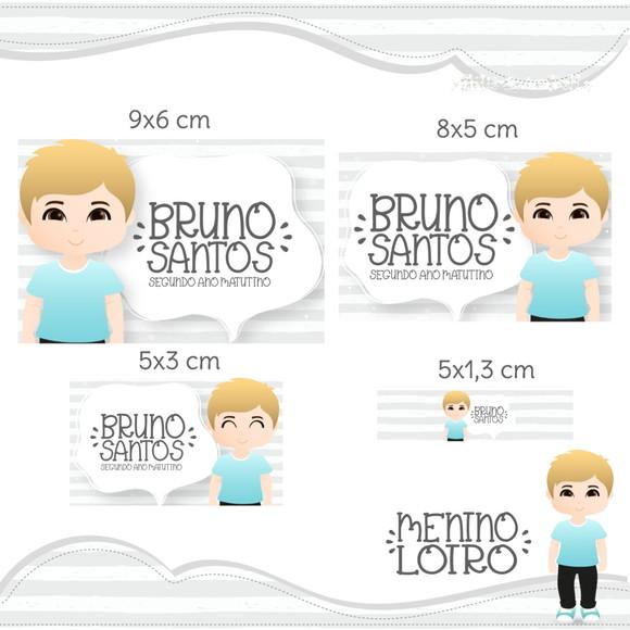 Etiqueta escolar Menino loiro