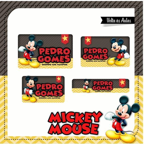 Etiqueta escolar Mickey