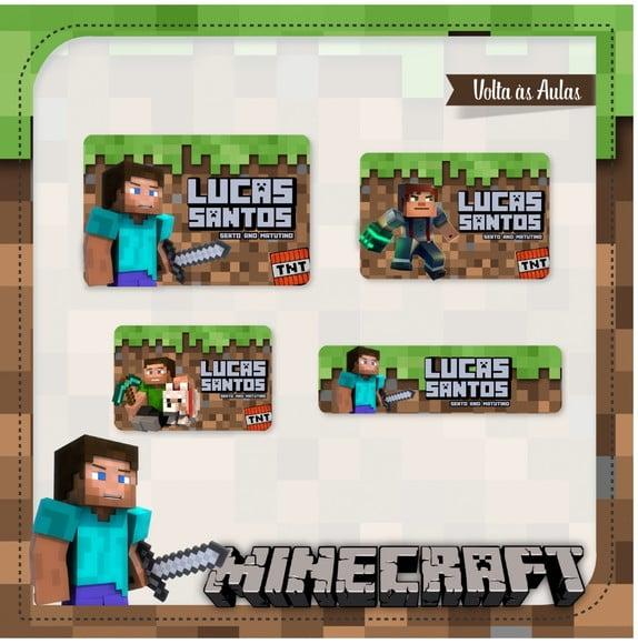 Etiqueta escolar Minecraft