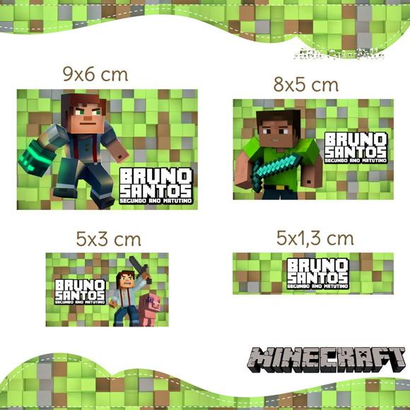 Etiqueta escolar Minecraft