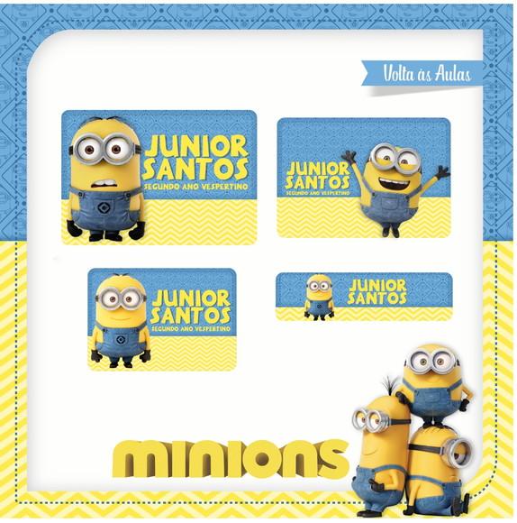 Etiqueta escolar Minions