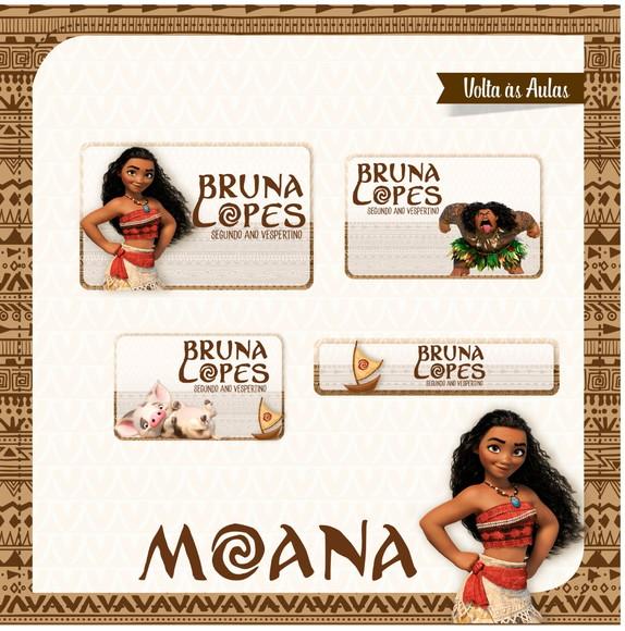 Etiqueta escolar Moana