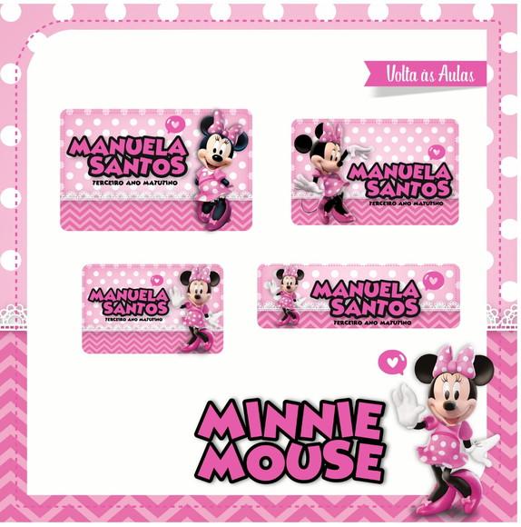 Etiqueta escolar Minnie Rosa