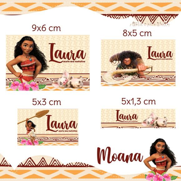 Etiqueta escolar Moana
