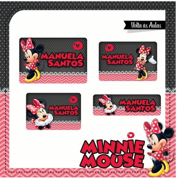 Etiqueta escolar Minnie
