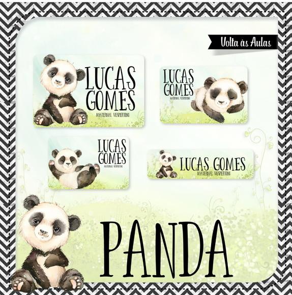 Etiqueta escolar Panda