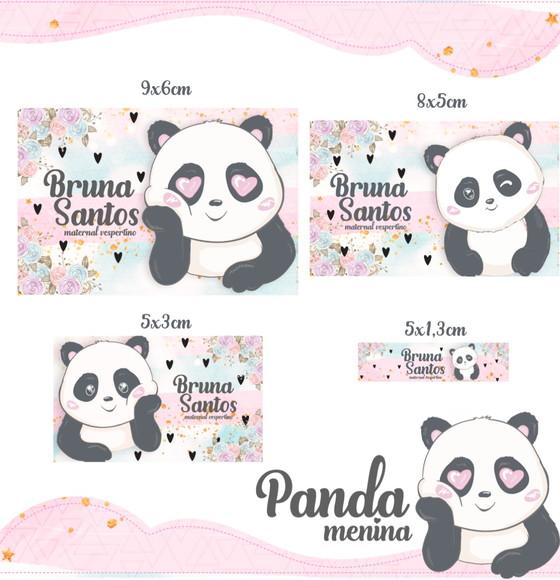 Etiqueta escolar Panda menina