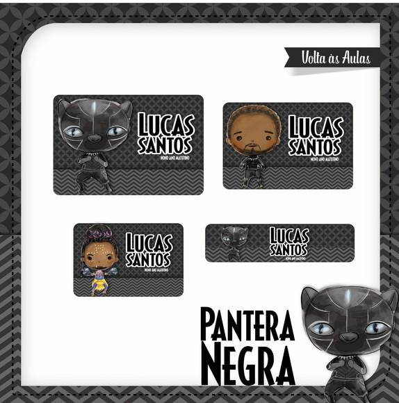 Etiqueta escolar Pantera negra