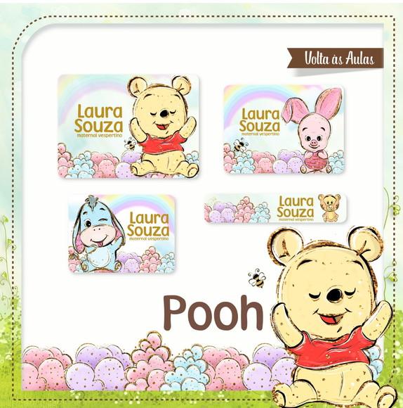 Etiqueta escolar Pooh