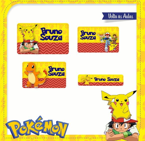 Etiqueta escolar Pokemon